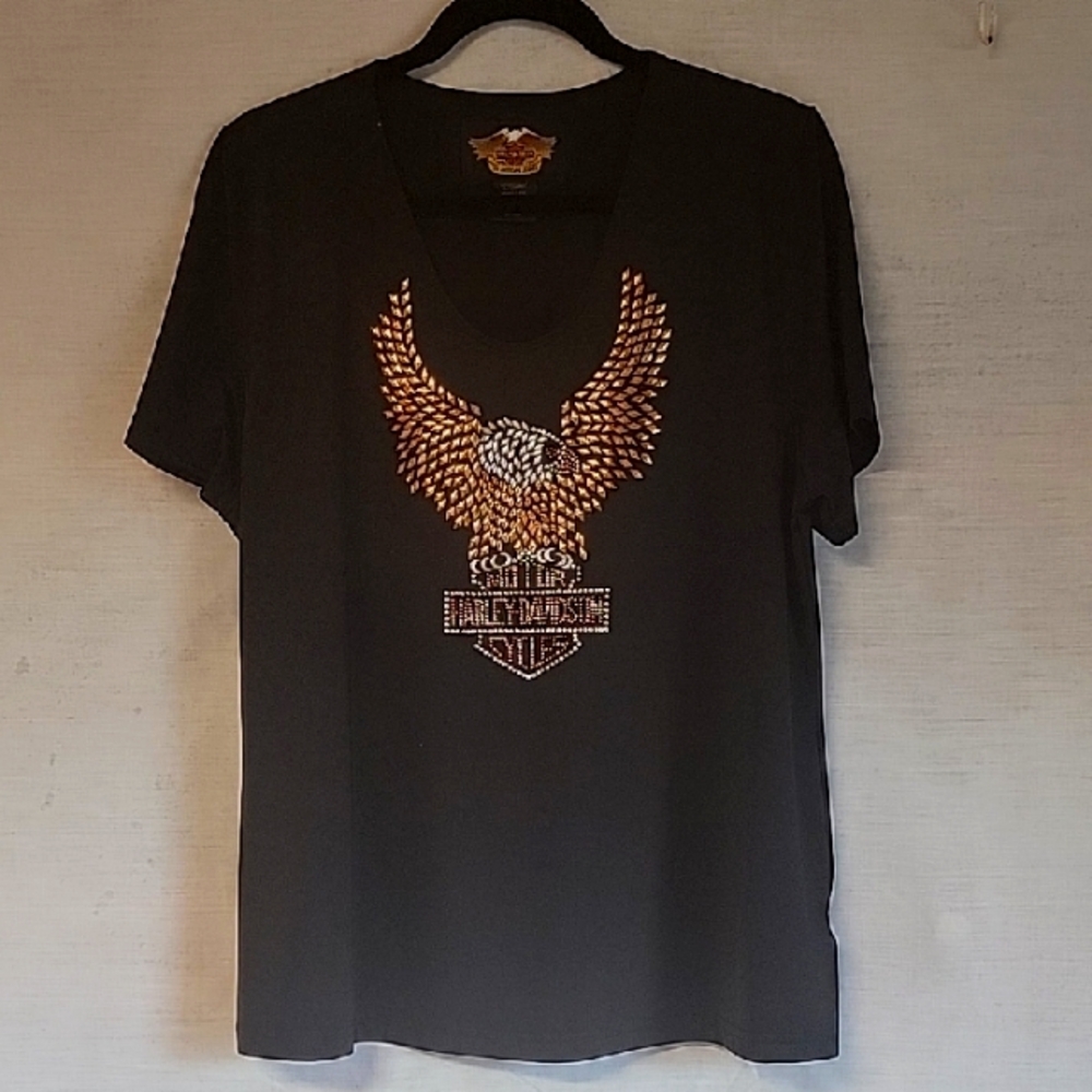 Harley-Davidson Vintage Black T-Shirt with Eagle Design